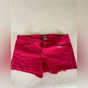Lucky Brand Women's Hot Pink Denim Cutoff Shorts Sz 8/29